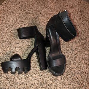 Black chunky heels